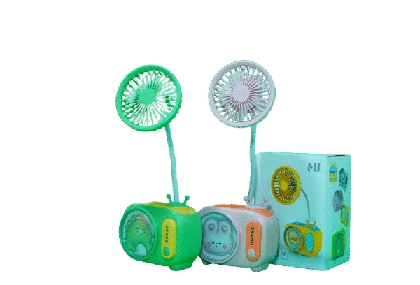 Mini Rechargeable Fan with Pen Holder & Sharpener – Model MU352A