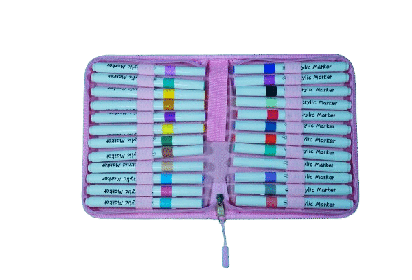 Set of Citizen BD acrylic markers in assorted vibrant colors with durable tips, suitable for multi-surface painting and craft projects.