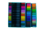 Set of double head colored pens with fine and brush tips for drawing, coloring, and writing.