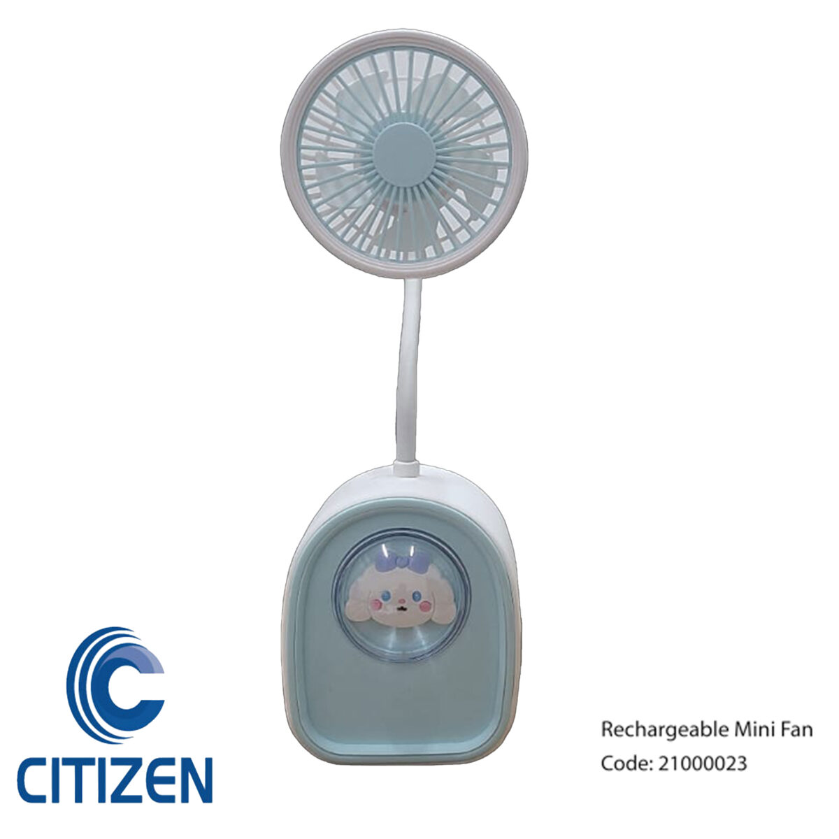 Mini rechargeable fan with built-in pencil sharpener – Model MU337A, portable USB fan for students