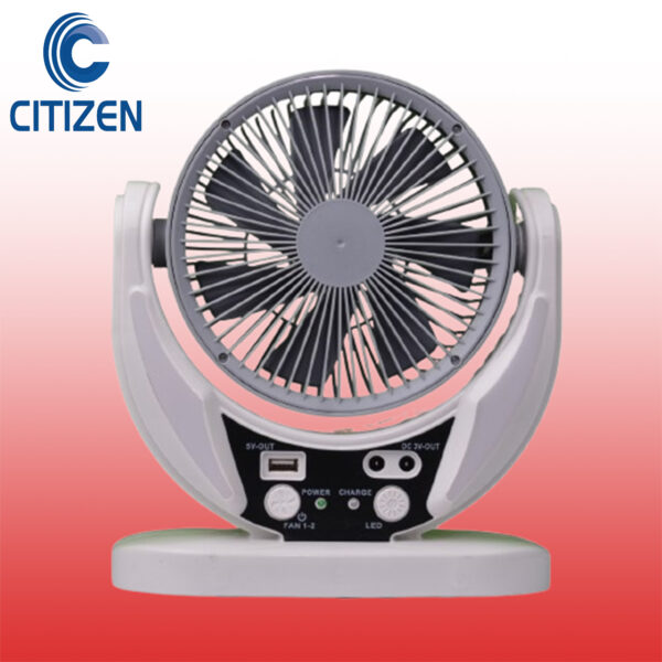 Rechargeable Fan 6" – Lithium Battery | Type-C Charging | Phone Charging | LED Light