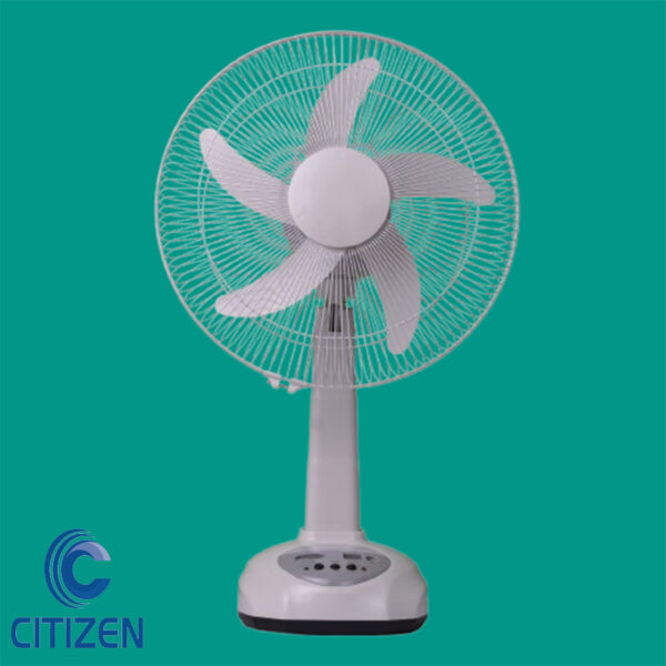 Rechargeable Table Fan 14"– 6V 4.5Ah | USB Charging | LED Light | Dual 5V Output | Oscillating