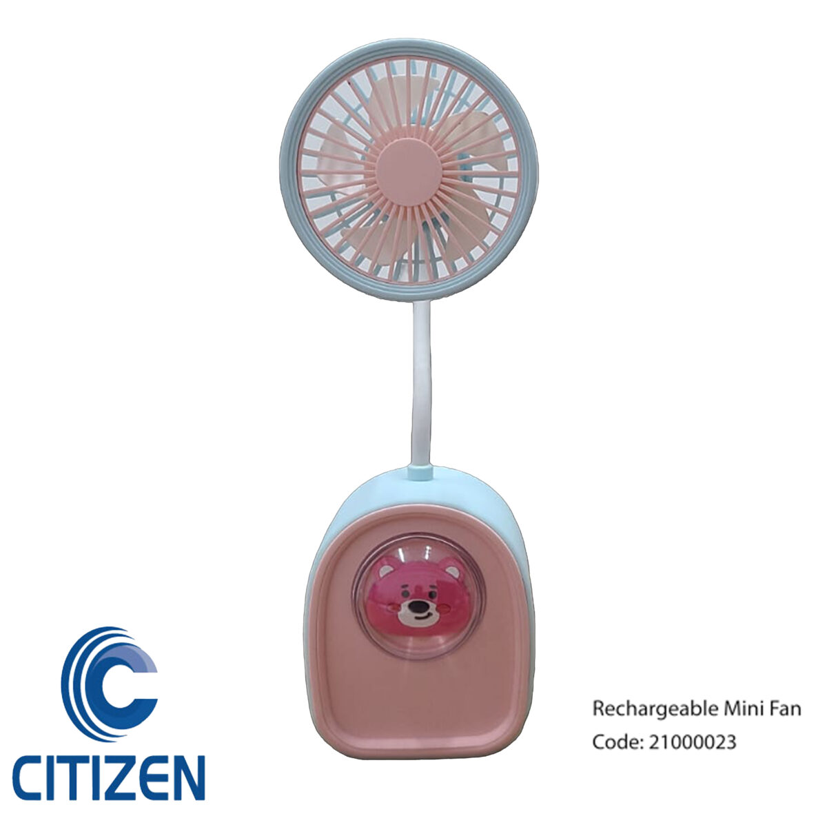 Mini rechargeable fan with built-in pencil sharpener – Model MU337A, portable USB fan for students