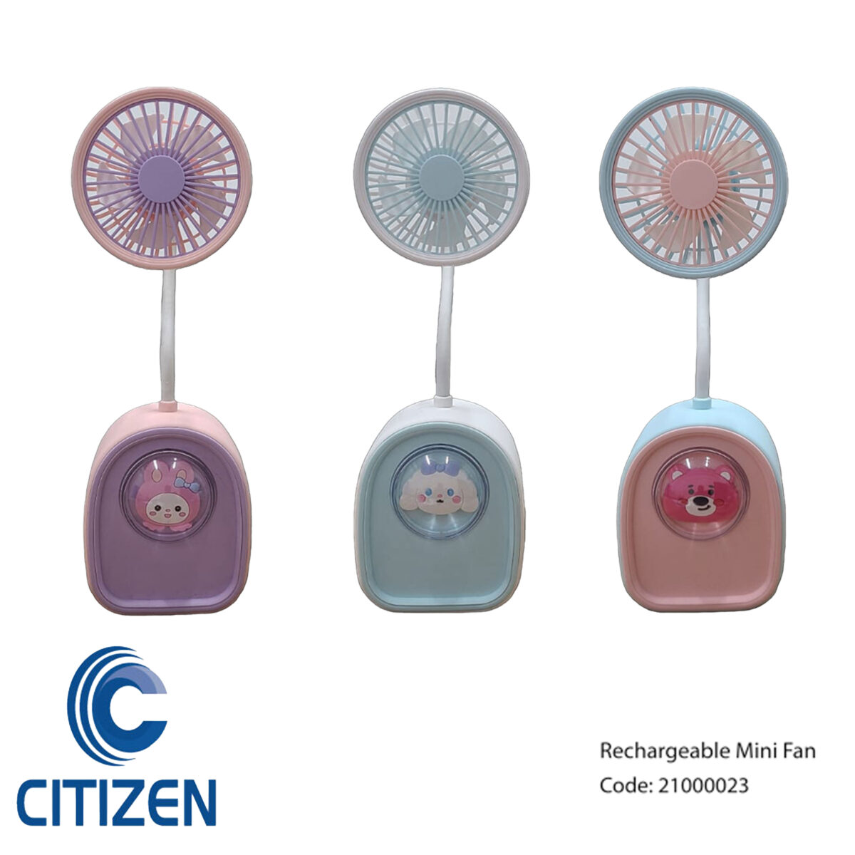 Mini rechargeable fan with built-in pencil sharpener – Model MU337A, portable USB fan for students