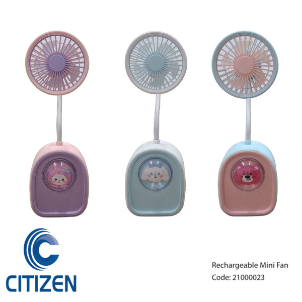 Mini rechargeable fan with built-in pencil sharpener – Model MU337A, portable USB fan for students